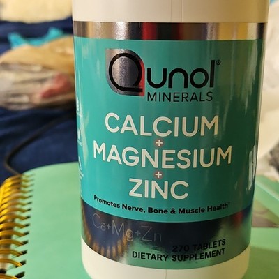 Qunol Calcium Magnesium Zinc 270 Tablets Bone & Muscle Health Supplement