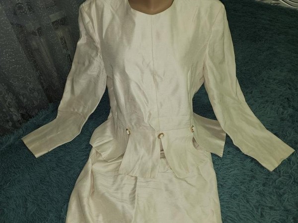 Women Leslie Fay Dress Beige L