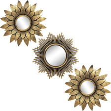 Small round Decor Wall Mirrors Set of 3 Home Accessories for Bedroom, Living Roo