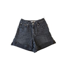 Levi's 80's Rolled Mom Short Black Dark Wash Size 24