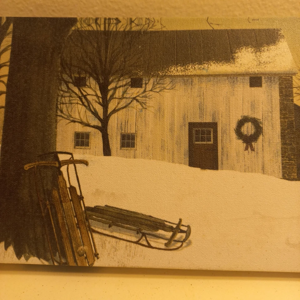 Impressão artística Christmas Times a Coming lona esticada pendurada Billy Jacobs 10x6"  - Imagem 4 de 4