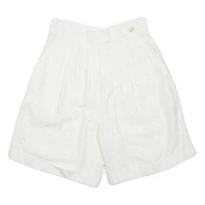 JACQUES FATH Short Femme Blanc Brodé Taille M Taille Haute 26 - Photo 1/4