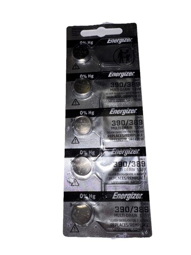 Energizer 390/389 389BPZ 1.55V Silver Oxide Electronic Button Battery Pack Of 5 - Picture 4 of 8