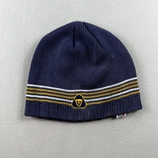 Vintage Pumas UNAM Beanie Hat Cap Navy Blue Knit Soccer FMF Mexico Football Club