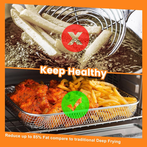 Replacement Air Fryer Basket, 12 X 10'' Non-Stick Stainless Steel Wire Rack - Picture 7 of 12