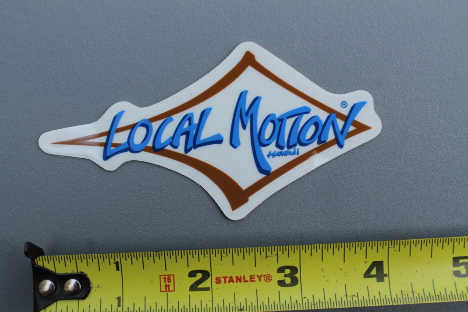 LOCAL MOTION Hawaii Surfboards Clear Brown Blue 80's LM1 Vintage Surfing STICKER