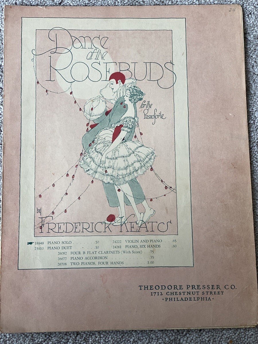 1923 DANCE OF THE ROSEBUDS Sheet Music PIANO SOLO by Frederick