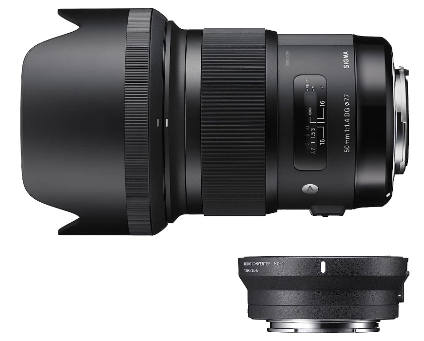 SIGMA Art 50mm F1.4 DG HSM for Canon & Mount Converter MC-11 for EF-E Lens Kit