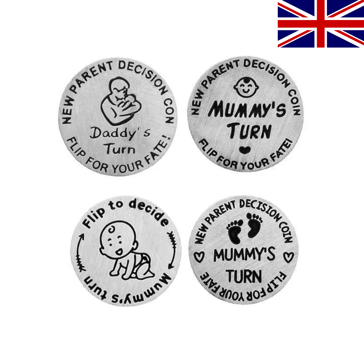 Parent Decision Coin for Mom Dad Baby Shower Novelty Gift Birthday
