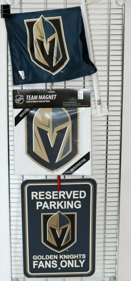 Vegas Golden Knights NHL Bandera de Coche, Imán XL y Juego de Letreros de Parque. Fremont Die. Foto 4 de 4