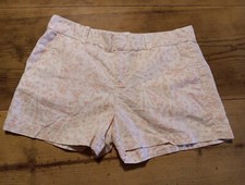 Ann Taylor LOFT Chino Shorts Womens 4 Pink Floral Linen Cotton Coastal Beachy