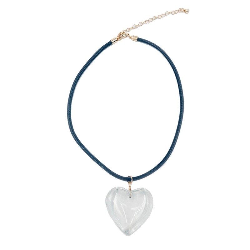 Elegant Heart Pendant Necklace Choker Chain for Girl Women Statement Jewelry