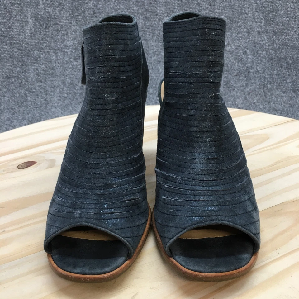 Paul Green Botas Mujer 9.5US 7UK Cayanne Cremallera Punta abierta Botín Cuero Azul Tacones Foto 4 de 4