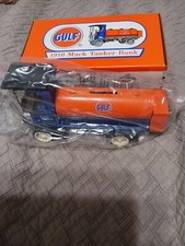 1910 MACK MANHATTAN TANKER TRUCK -ERTL H298 Gulf DieCast Bank New In Box