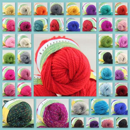 Sale Lot of 1 Ball X 50g Chunky Soft Warm Wool Hand Knitting Solid Colorful Yarn - Picture 1 of 41