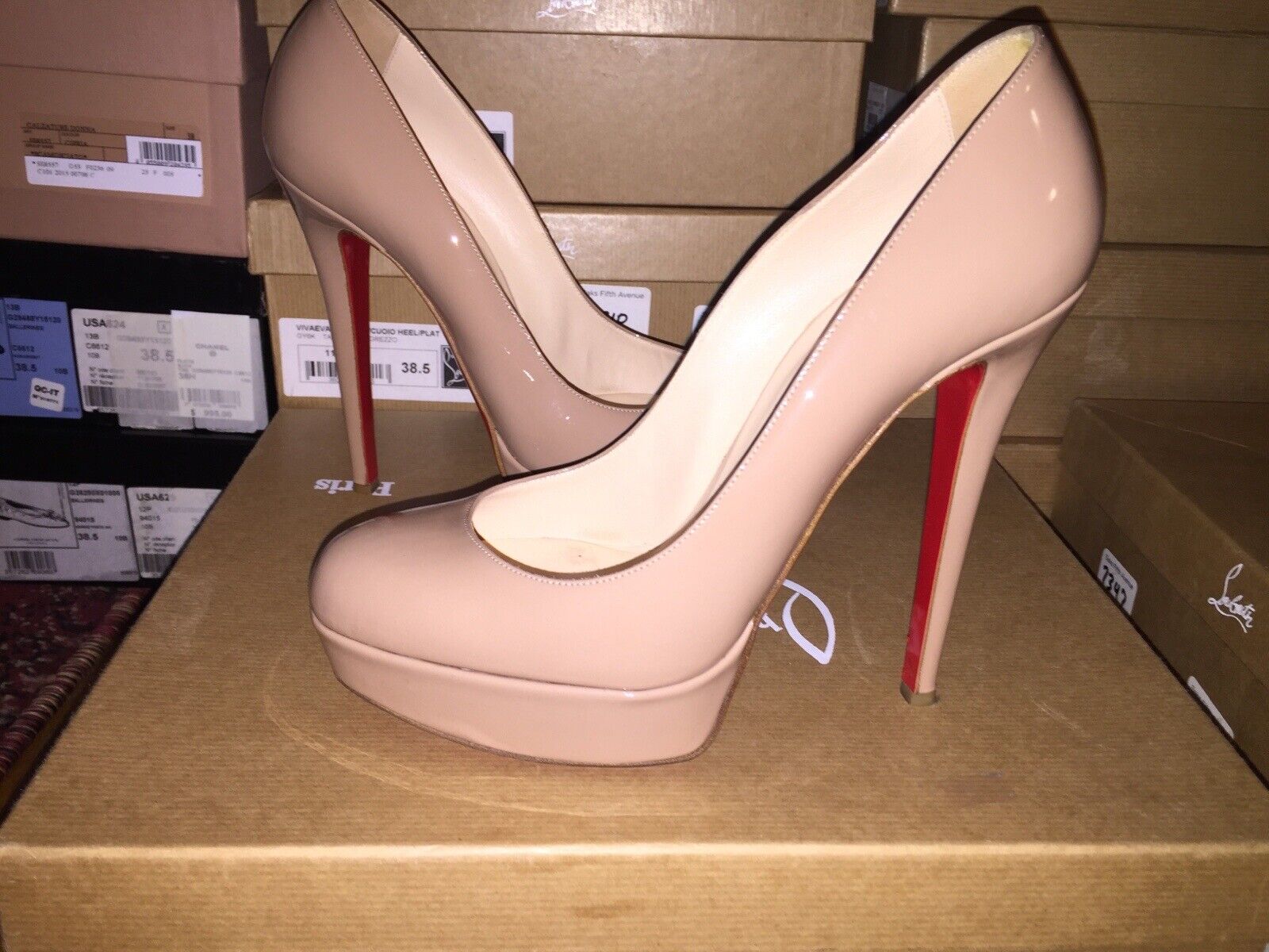 Christian Louboutin White Patent Leather Bianca Platform Pumps Size 36.5  Christian Louboutin