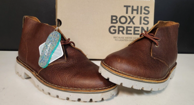 Clarks Overdale Mid Mens Brown Leather Lace Up Chukkas Boots 