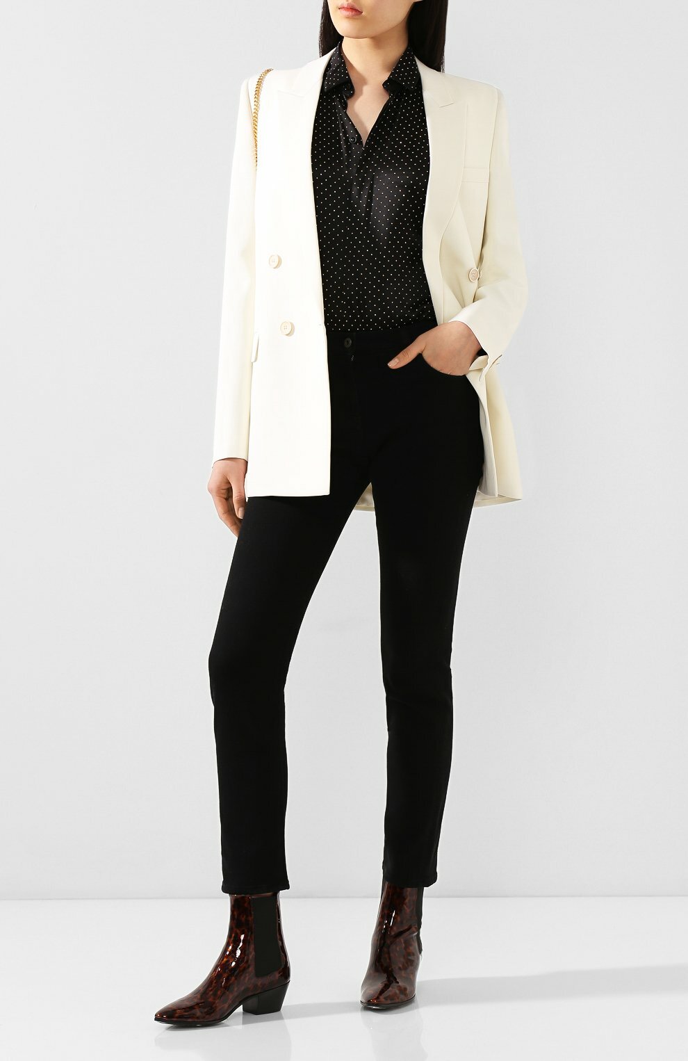 ️ STIVALI CHELSEA WESTERN SAINT LAURENT WEST 45 IN PELLE VERNICIATA EUR 37 5 US 7 5