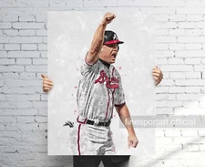 Chipper Jones Atlanta Braves Poster, Canvas, Baseball print, Sports wall art