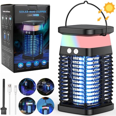 Solar Insektenvernichter Insektenabwehr LED Elektrich Fliegenfänger 4000mAh DHL