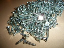  100 - NEW-OLD STOCK, SLOTTED FLAT HEAD STEEL WOOD SCREWS  3/4" LONG X #8=5/32"