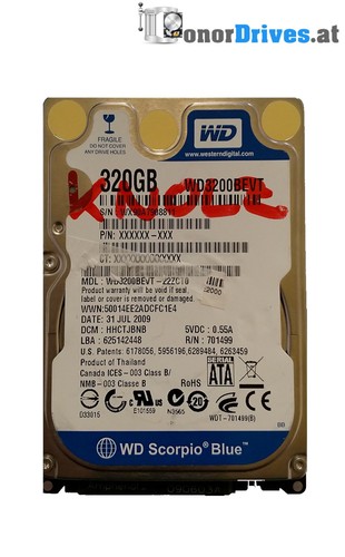 Western DigitalWD3200BEVT-22ZCT0 -320 GB - SATA - PCB 2060-701499-005 Rev. P1*