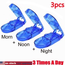 Daily Pill Cutter for Small Pills Tablet Storage Splitter with Blade Guard 3PCS