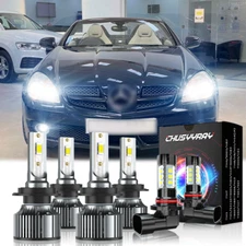 6X H7+H7+9006 Combo LED Headlight Bulbs Kit Hi/Low Beam Fog Lights 6000K White