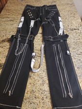 Tripp NYC Pants Daang Goodman Black Chain Skull - Size 26