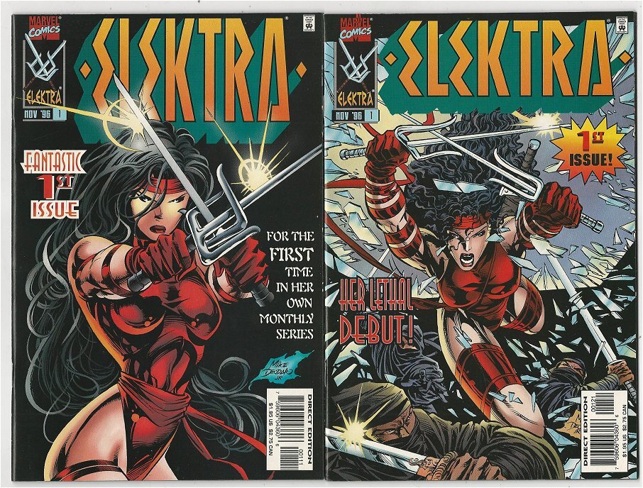 1996 Marvel - Elektra #'s 1 - 1 Variant 2 & 3 - High Grade Copies