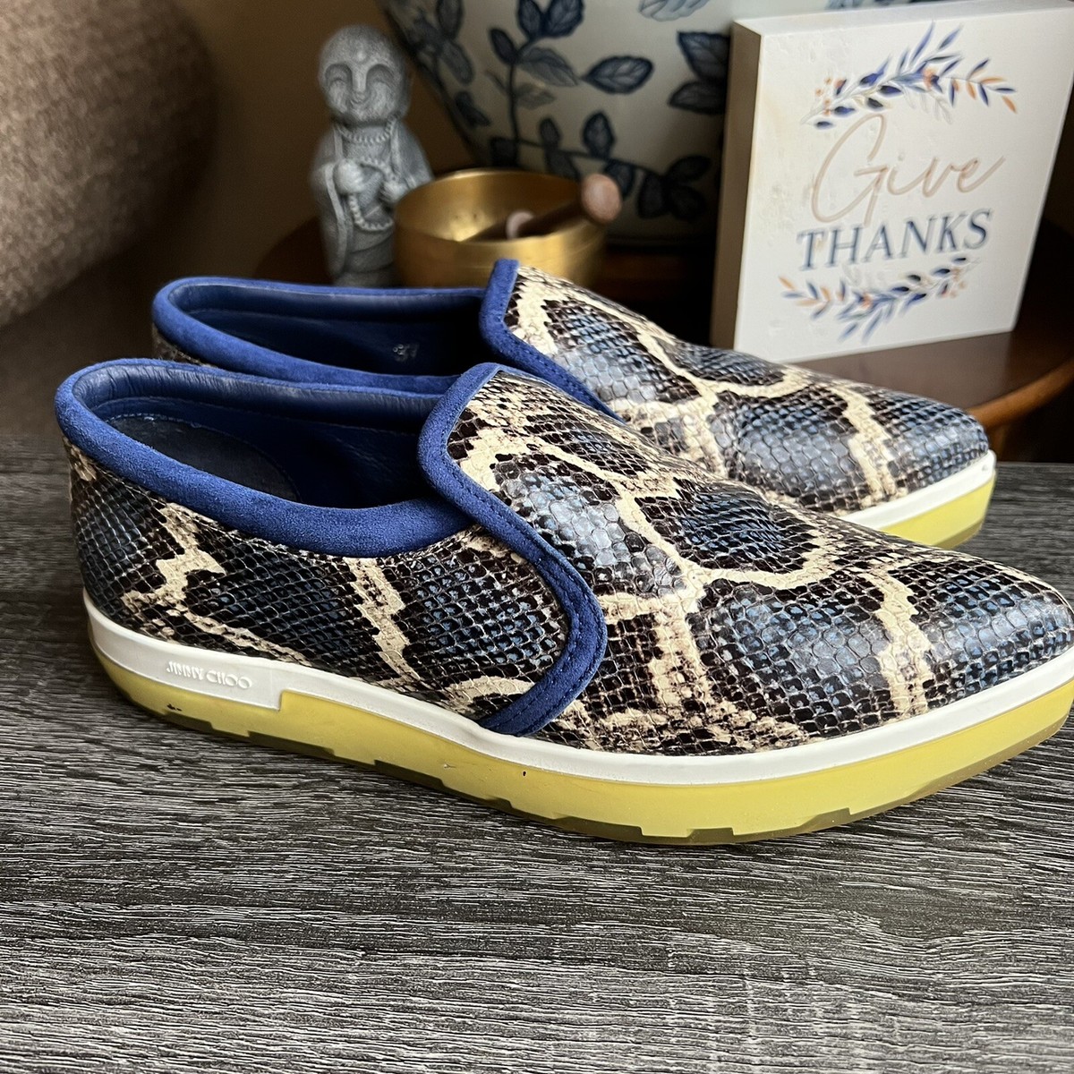 Jimmy Choo Snakeskin Brooklyn Pointed Toe Loafers EU37/US7 Used