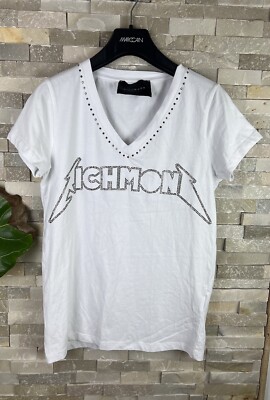 John Richmond Women s Size S Embellished V Neck White Top Blouse 