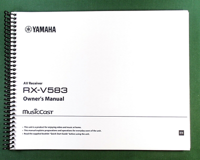 Yamaha RX-V583 Instruction Manual: Full Color 132 Pages 