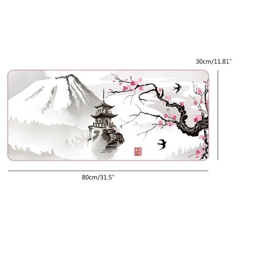 Chinese Hills Plum Blossom Gaming Mouse Pad , Extended Stitched Edges Mousepad - Photo 7/9