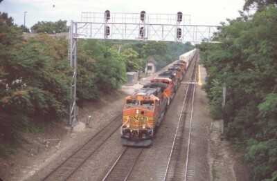 BNSF 4146 C44-9W STACK HIGHLANDS IL ORIGINAL SLIDE 07-15-16 T10-7