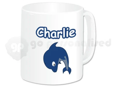 GOPERSONALISED Personalised Animal Dolphin Mug Coffee tea Cup Birthday Christmas Fun Kids Gift