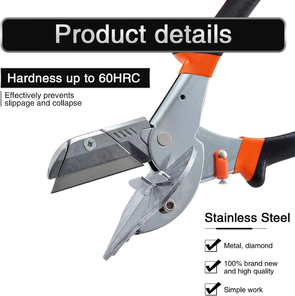 45-135 Degree Multi Angle Miter Shear Cutter Hand Tools Soft Wood Black - Image 3 of 4