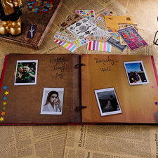 Large Our Adventure Book 60 Pages 12x12 Inch Scrapbook Photo Album,Retro Embo...