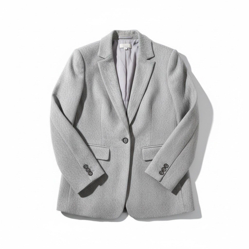 Loft Womens Blazer Size 6P Gray One Button  Pockets Long Sleeve