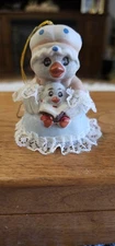 Vintage Jasco Caring Critters Chimer Mother Duck Duckling Reading Bell Ornament