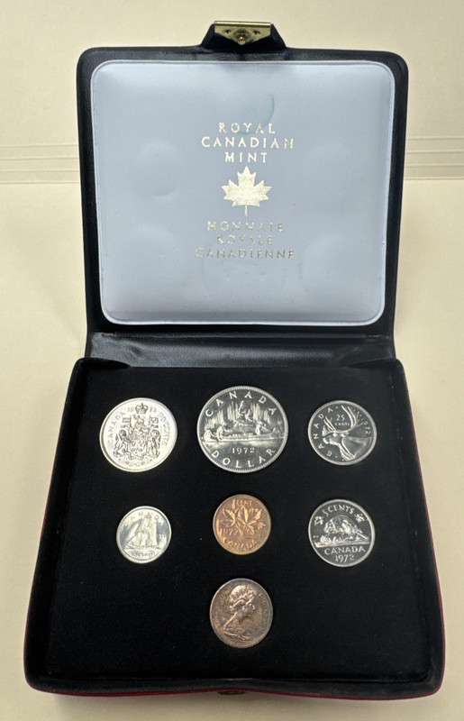 1972 Canada Prooflike Seven Coin Set in Red Box of Issue