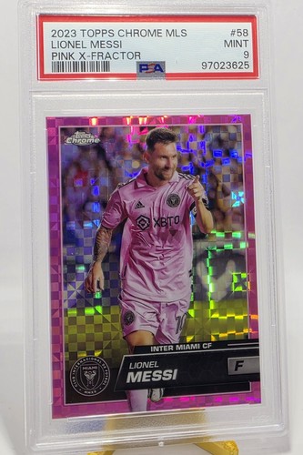 Lionel Messi [Pink Xfractor] #58 2023 Topps Chrome MLS card