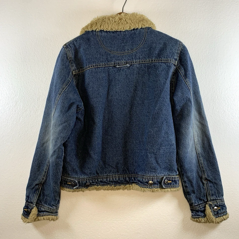 Chaqueta de Camionero Amy Byer Sherpa Años 90 De Colección Talla L Juniors Y2K Grunge Indie Vaquera Foto 3 de 4