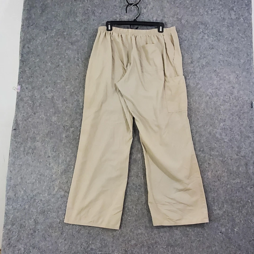SB Scrubs Pants Womens Large Khaki Drawstring Elastic Waist Cargo Medical - Image 4 of 4