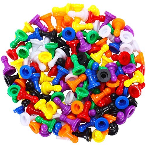 128 Pezzi Pezzi Gioco da Tavolo Pezzi Pedine Plastica Multicolore Gioco Pezzi per Giochi da Tavolo - Foto 7 di 7