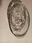 Vintage Anchor Hocking SAVANNAH Floral Glass Oval 2 Qt  with Lid Oven Proof