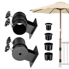 LAGarden Patio Umbrella Flat Mount Bracket for Deck Railing Balcony Courtyard
