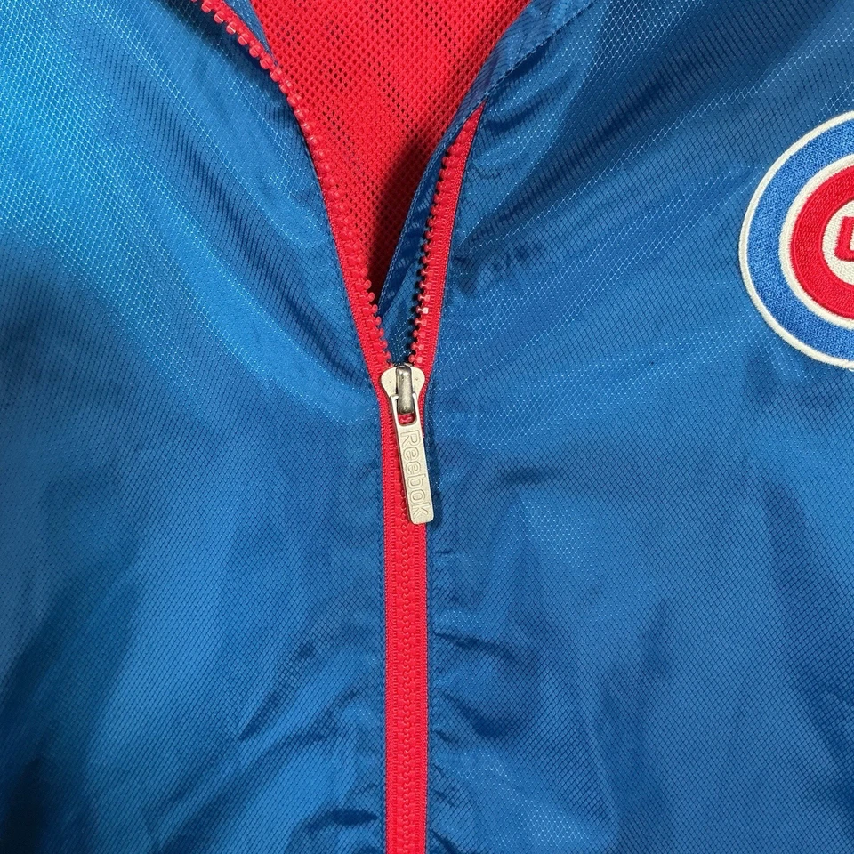 Chaqueta cortavientos Reebok Chicago Cubs XL - azul forrada con cremallera completa Foto 3 de 4