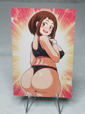 Ochaco Uraraka Goddess Hero Academia Cheerleader Sexy Textured Art Doujin Card