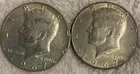 1967-P Lot Of Two (2) 40% SILVER KENNEDY HALVES (xf-au)